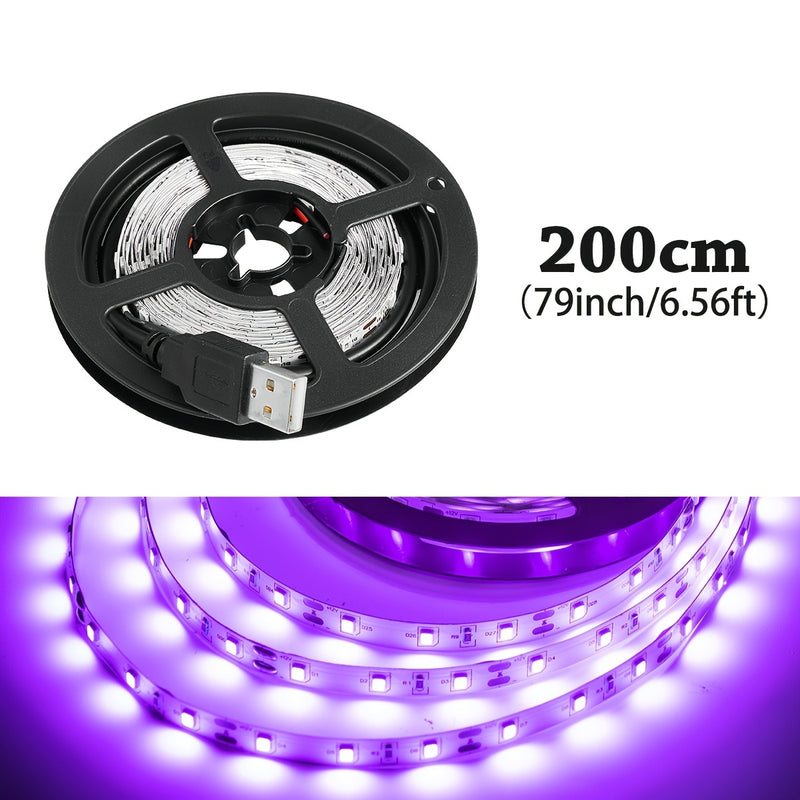 Tira de luces UV negra de 99.97 cm - 15.0 metros, 600 a 9000 LEDs, 385-400 nm, 5V, flexible, autoadhesiva, luces negras para fiestas con brillo, cumpleaños en interiores, Halloween/Navidad/Día de San Valentín, pintura corporal, conector USB
