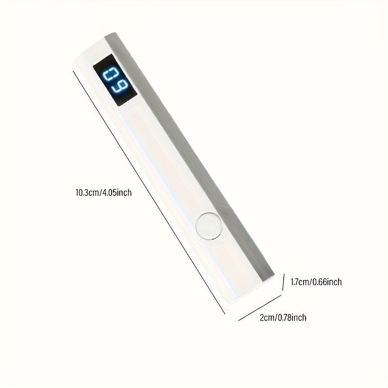 Lámpara de uñas portátil mini mano con pantalla digital - Gel rápido, inalámbrico, fácil de llevar, ideal para salones de casa y viajes, recargable por USB, sin aceite, lámpara sin perforación | Lámpara cilíndrica | Diseño compacto, lámpara de arte de uñ