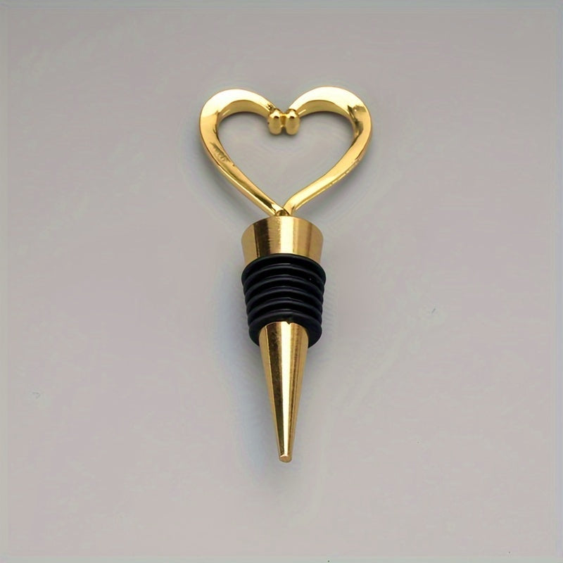 1 tapón de vino en forma de corazón elegante, de plástico ABS duradero, ideal para celebraciones y uso diario, mantiene el vino fresco