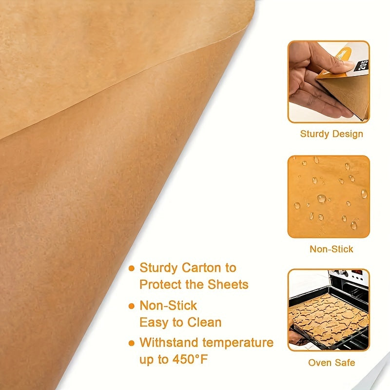 Rollo de Papel para Hornear Sin Blanquear, Forros Desechables para Freidora de Aire, Hojas Antiadherentes y Resistentes al Calor, Papel Impermeable e Ingraso para Cocinar, Herramientas de Repostería, Accesorios de Cocina