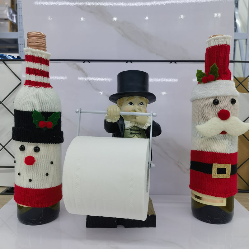 1 Pieza Porta Papel Higiénico Butler Divertido, Soporte de Rollo de Papel Higiénico para Baño o Cocina, Decoración Navideña/De Halloween, Adorno Súper Lindo para Pared