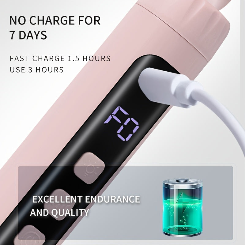 Juego de lima eléctrica portátil 2 en 1 con lámpara de uñas de 5 velocidades ajustable + pulidora USB recargable, ideal para salón y uso doméstico