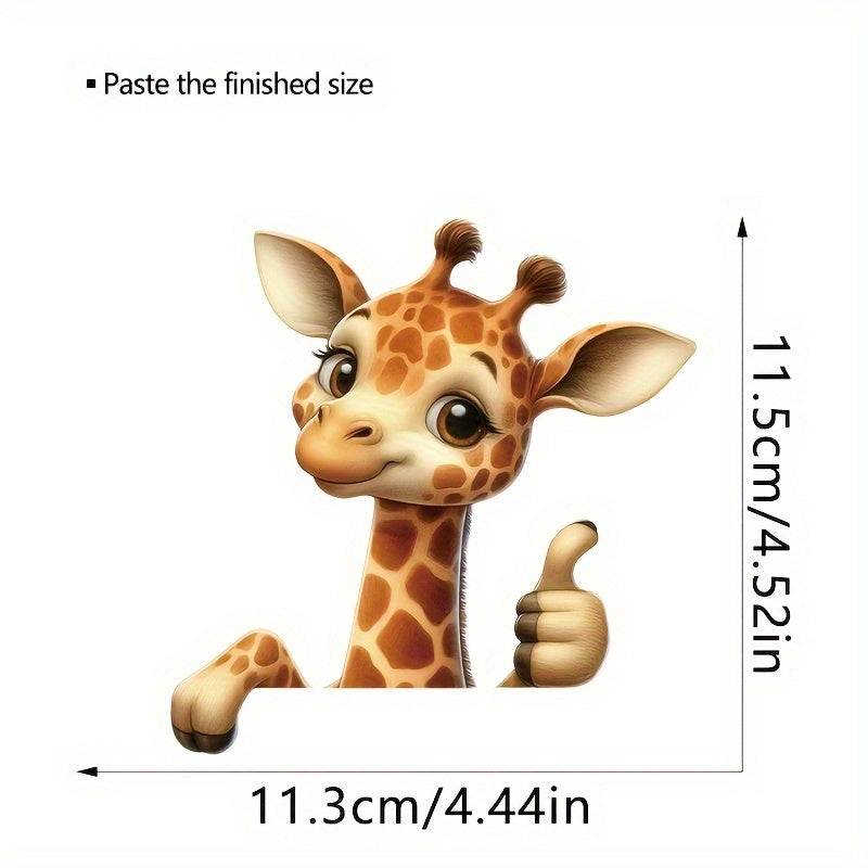 1pc Pegatina de Jirafa Linda para Interruptor, Divertida Calcomanía de Vinilo 3D, Adhesivo Autoadhesivo de PVC con Estampado Animal para Dormitorio y Baño, Fácil de Aplicar y Quitar, Decoración Estética para el Hogar
