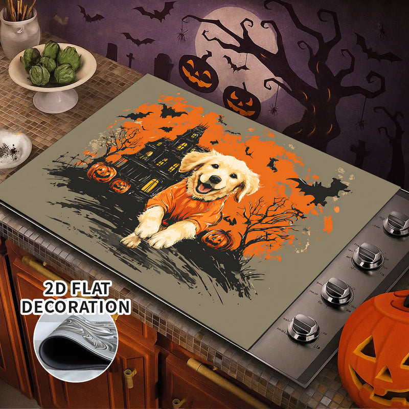 Tapete Protector de Estufa 2D Plano con Forro de Goma, Decoración de Cocina para Halloween - Ideal para Cualquier Cocina, 1 Pieza