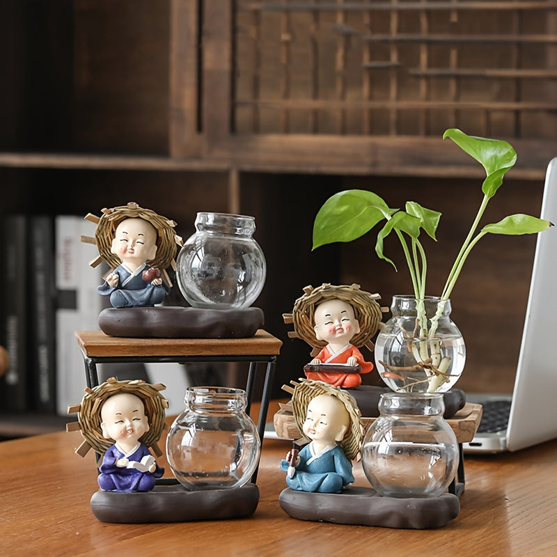 1pc Jarrón Hidropónico de Zanahoria Verde, Jarrón de Vidrio Transparente para Arreglo Floral para Decoración de Sala de Estar, Oficina y Escritorio, Adorno para el Hogar