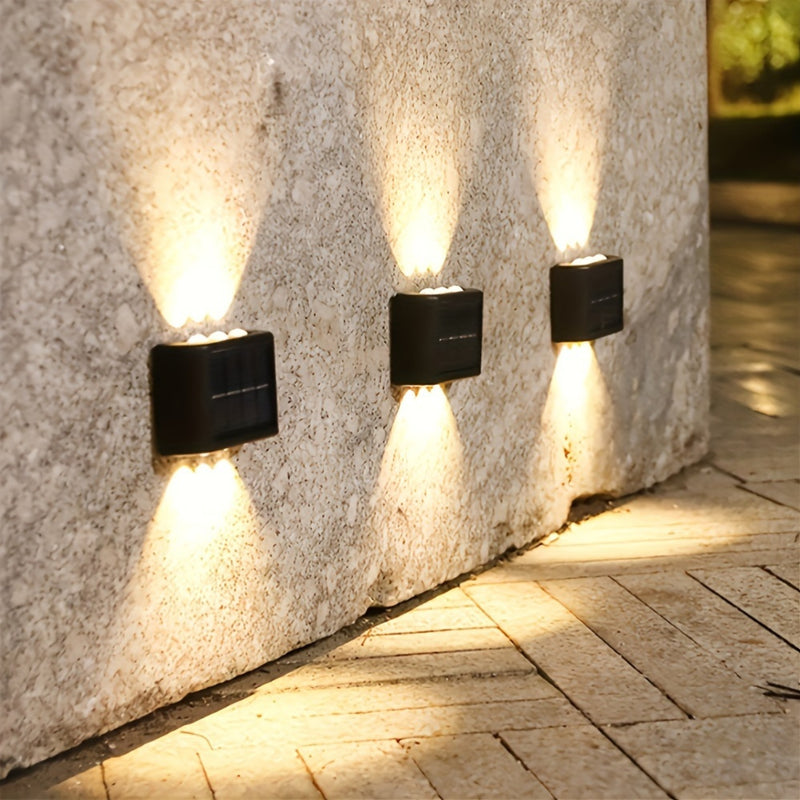2 luces solares para pared exterior, iluminación de jardín, patio y terraza, ideal para senderos, villas, aceras y pasillos