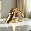 1pc Escultura abstracta de manos de amor en resina dorada, estatua decorativa para interiores/exteriores, acento versátil para la habitación, no necesita energía.