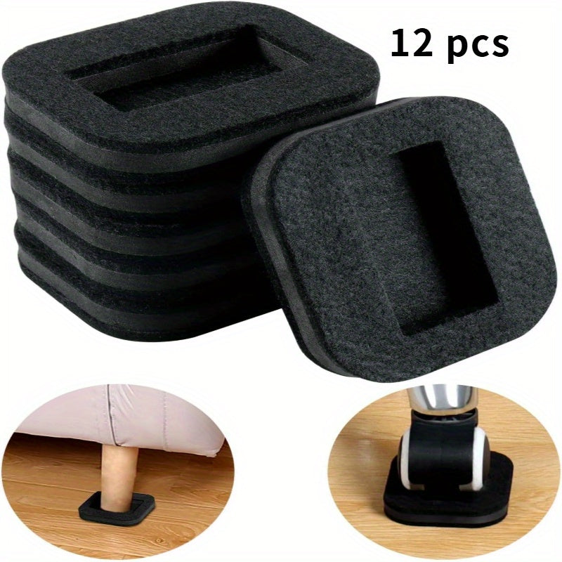 12 unidades de tazas de feltro para muebles, detenedores de patas de sillas para pisos de madera dura, tipo de acabado metálico: Otros tipos, con previene deslizamientos y rayones para sillas de oficina, camas y refrigeradores