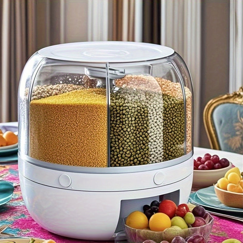 Contenedor de almacenamiento de arroz de acrílico premium con tapa - Grado alimenticio, a prueba de insectos, resistente a la humedad, ideal para granos, legumbres y organización de despensa, dispensador de arroz