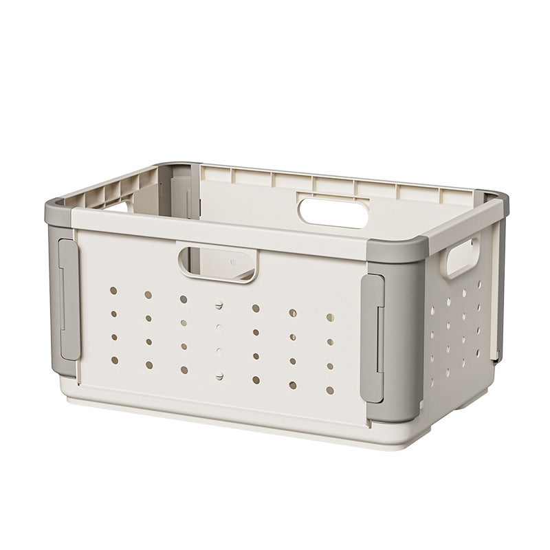 Cesta de Almacenamiento Grande y Plegable para Ropa y Juguetes - Plástico Blanco, Organizador Espacioso para Snacks y Juguetería de Niños