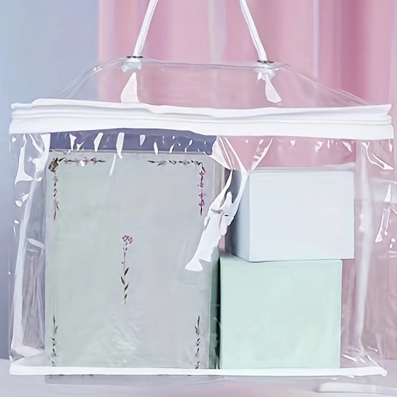 Bolsa De Almacenamiento De Edredón De PVC Transparente, Cubo De Embalaje De Ropa De Cama Transparente, Organizador De Almohada De Manta A Prueba De Polvo