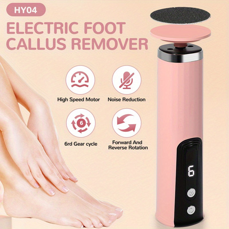 Recortador de uñas, amoladora eléctrica para pies recargable USB con 6 velocidades ajustables, rotación positiva y negativa 2 en 1, kit portátil multifuncional para cuidado diario de manos y pies, herramientas de manicura