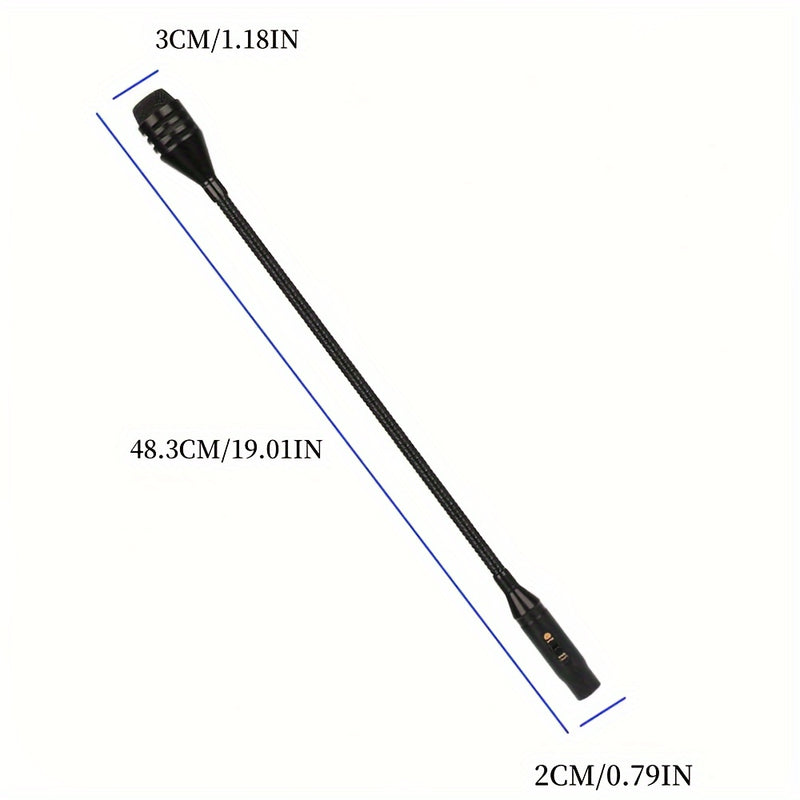 1 micrófono profesional XLR para DJ LMBGM con cuello flexible e interruptor, aleación de aluminio, dinámico para presentaciones en vivo, sin batería, voltaje de operación ≤36V, regalo ideal para Navidad
