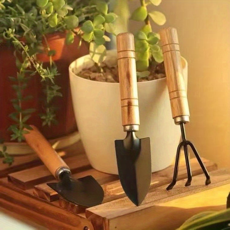 Jardín Botánico de Plantas Suculentas, Conjunto de 3 Piezas, Herramienta para Flores en Macetas para el Hogar con Pala y Rastrillo para Descompactar el Suelo, Adecuado para Jardinería, Jardín, Portátil y Fácil de Usar