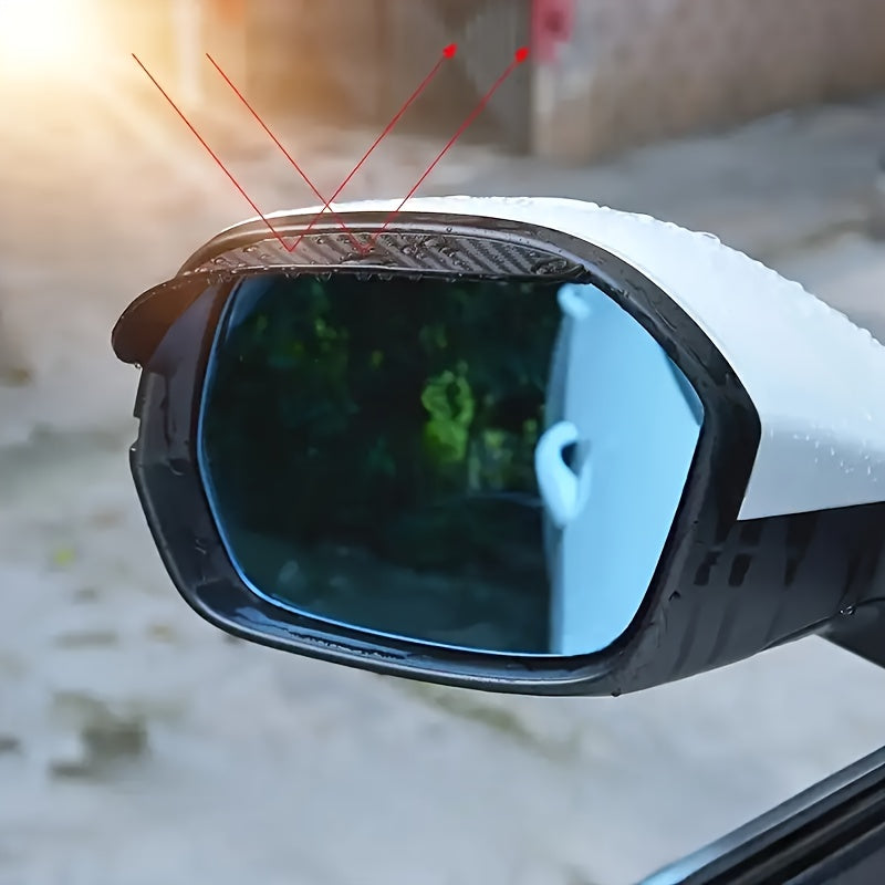 Par de cubre espejos para lluvia en PVC con textura de fibra de carbono, protectores para espejos laterales de auto, diseño grueso para protección en todo clima, cubre espejos | diseño elegante | agarre texturizado