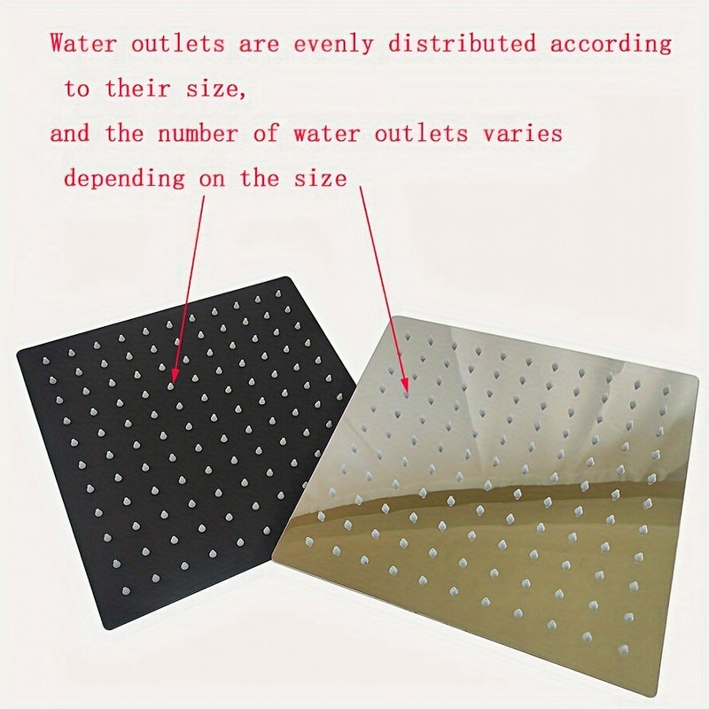 Cabezal de ducha metálico de 10 pulgadas con jets corporales, sistema de ducha de lluvia rectangular montado en la pared, estilo de hotel empotrado en el techo para spa de baño