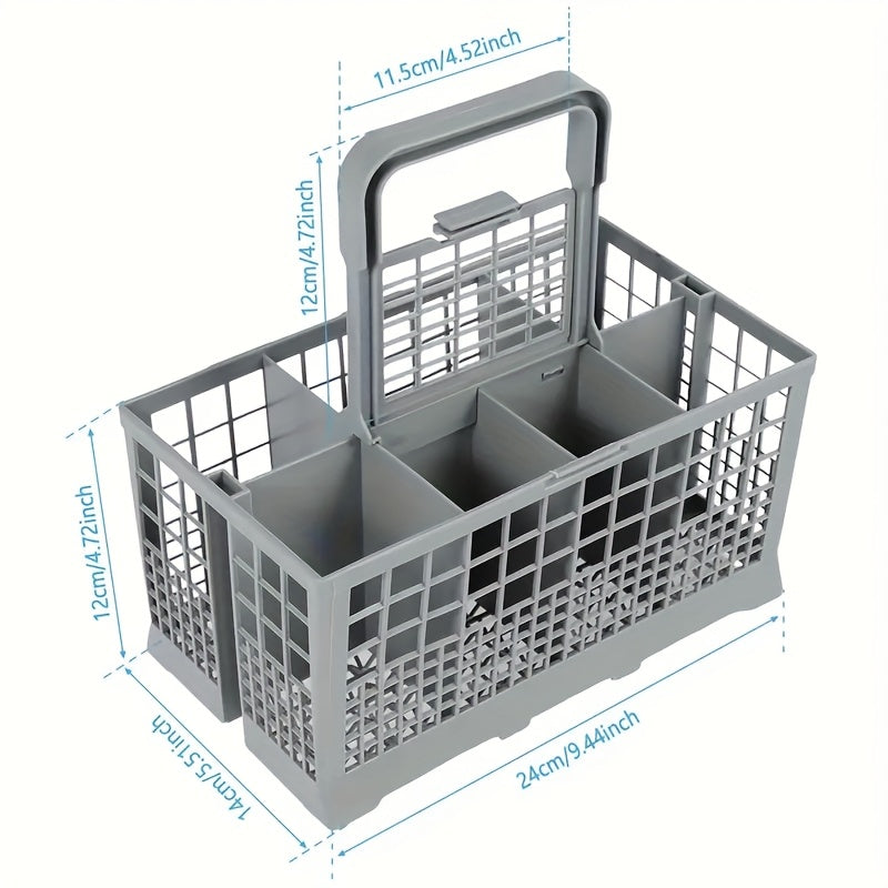 1 estante plegable para platos con cesta multifuncional para cubiertos, almacenamiento de cuchillos y tenedores, diseño que ahorra espacio, fácil de limpiar, accesorio duradero de plástico para lavavajillas - Se adapta al 99% de los lavavajillas de tamañ