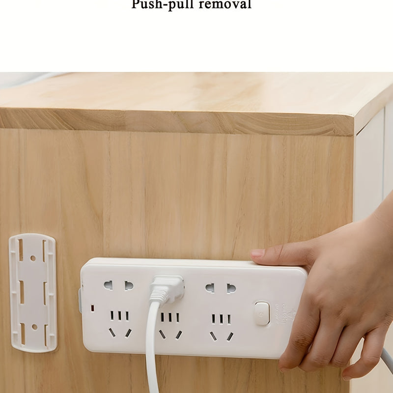 Soporte Adhesivo para Regleta de 1 Pieza sin Taladro - Montado en la Pared, Organizador de Enchufes Sin Rastro para Electrodomésticos de Cocina