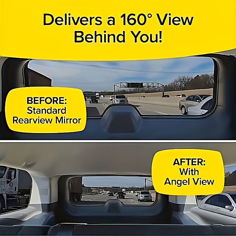 Espejo Retrovisor Panorámico de Ángulo Amplio para Coche 1pz - Antirreflejos, Mejora del Punto Ciego, Material ABS Duradero, Diseño Cóncavo Inspirado en Autos de Carreras, Instalación Delantera, Gran Campo Visual, Accesorio de Seguridad Vehicular | Mejor