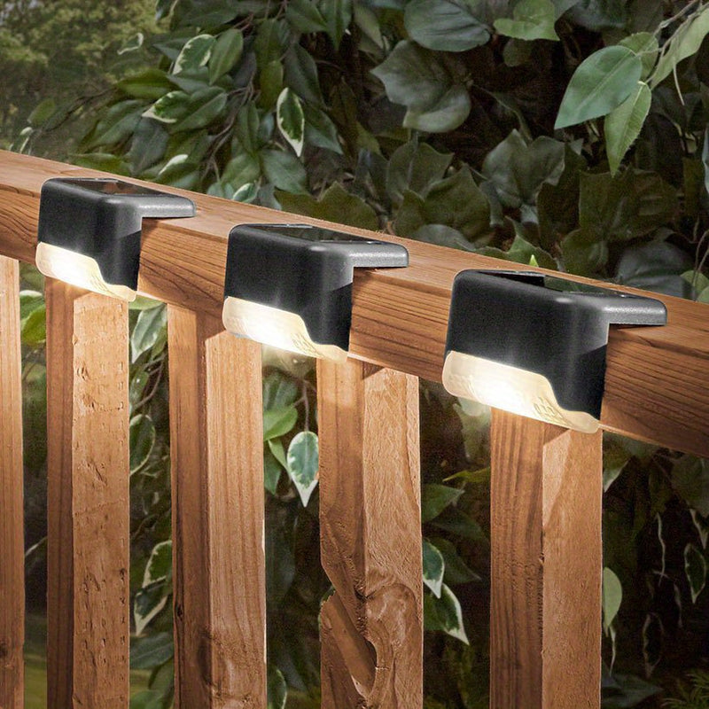 4 luces solares para exteriores, luces LED decorativas solares para caminos de jardín, luces solares para cercas, luces solares para escalones, escaleras exteriores, balcones, patios y senderos