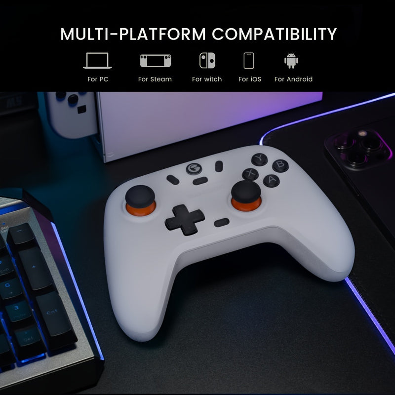 Controlador de juegos inalámbrico GameSir Nova Lite - Diseño ergonómico, palancas Hall Effect, función turbo, compatible con múltiples plataformas (Switch, Android, iOS, PC y Steam), recargable, conectividad triple (inalámbrico/adaptador/cable), botones
