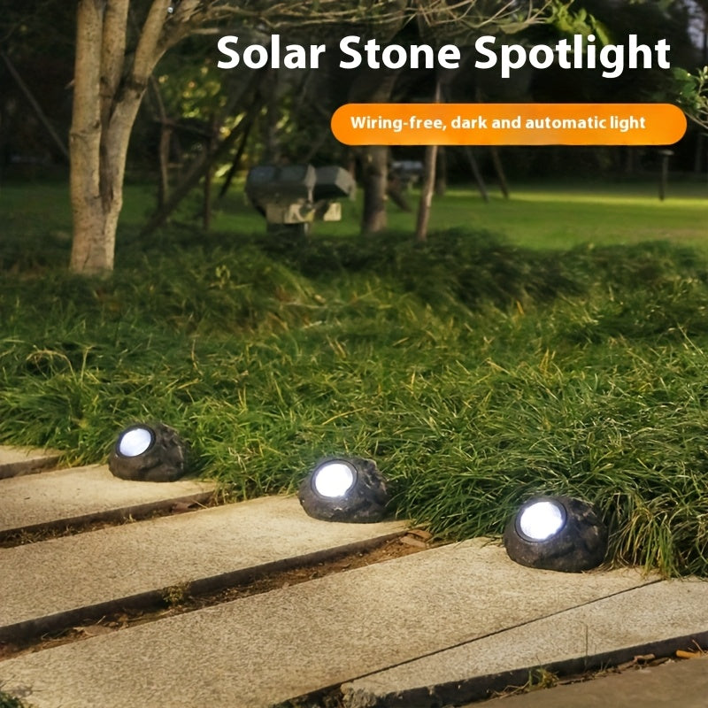 2pcs Luces de Resina Solar, Lámpara LED para Paisaje Exterior Blanco Cálido/Blanco Foco, Suelo Enterrado, Superficie Pulida, Portátiles con Control de Interruptor, Adecuadas para Parques, Villas, Céspedes, Decoraciones de Bodas y Cumpleaños - Impermeable