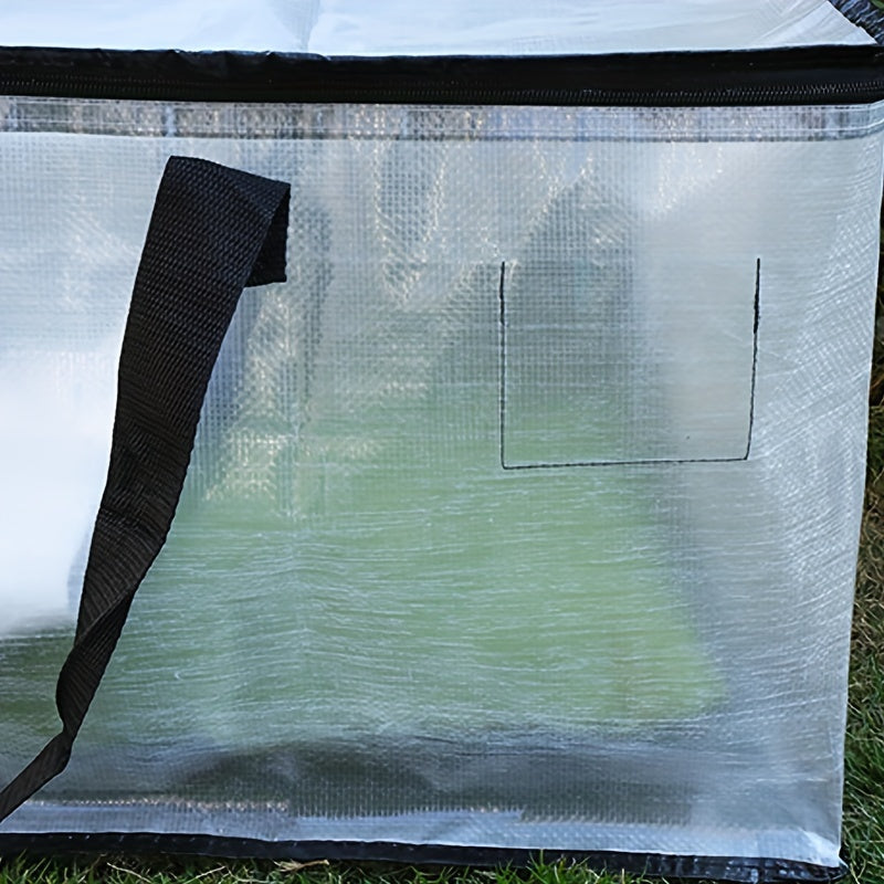 Bolsa de ropa plegable transparente con asas reforzadas y cremallera duradera, perfecta para almacenar ropa, edredones, mantas y ropa de cama