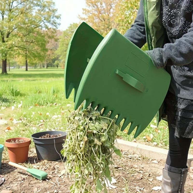 Recogedor de Hojas Ligero y Resistente para Jardín - Herramienta Manual con Gran Apertura, Construcción en Plástico Duradero para Limpieza Rápida de Hojas, Agujas de Pino y Desechos - Ideal para Uso Doméstico, Comercial y Paisajismo, Diseño Eficiente, Ro