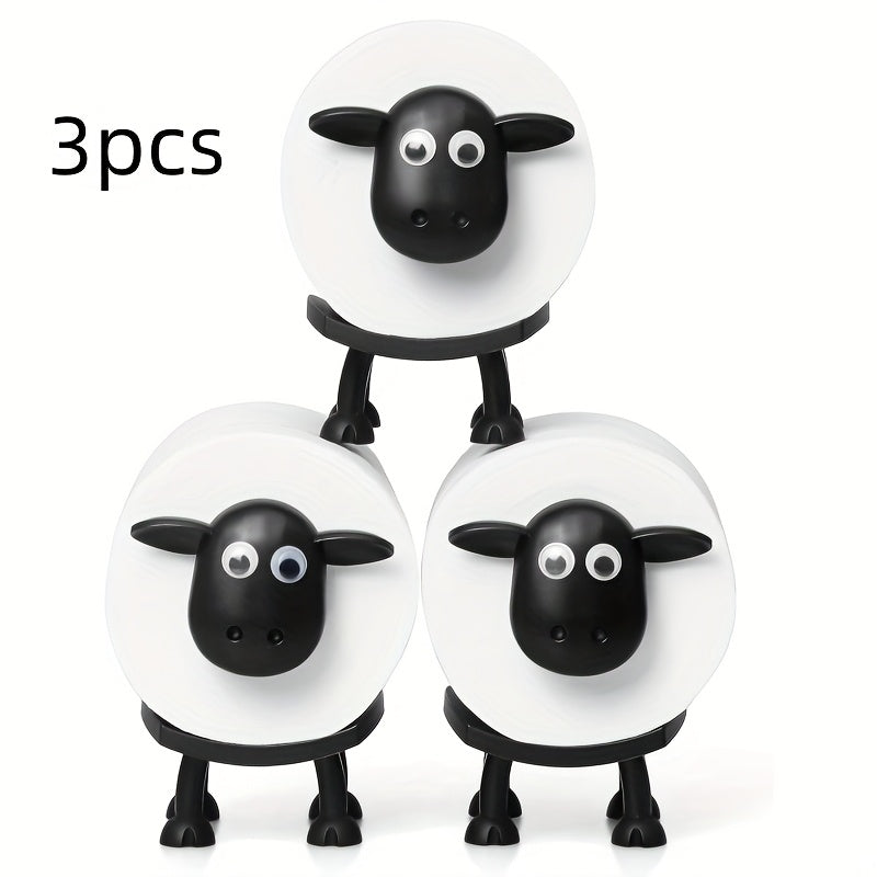 Soporte de papel higiénico de oveja divertido para baño, 3D impreso, soporte de papel higiénico de oveja negra, 3 piezas/2 piezas/1 pieza, contenedor de almacenamiento de papel higiénico, contenedores de almacenamiento de papel higiénico.