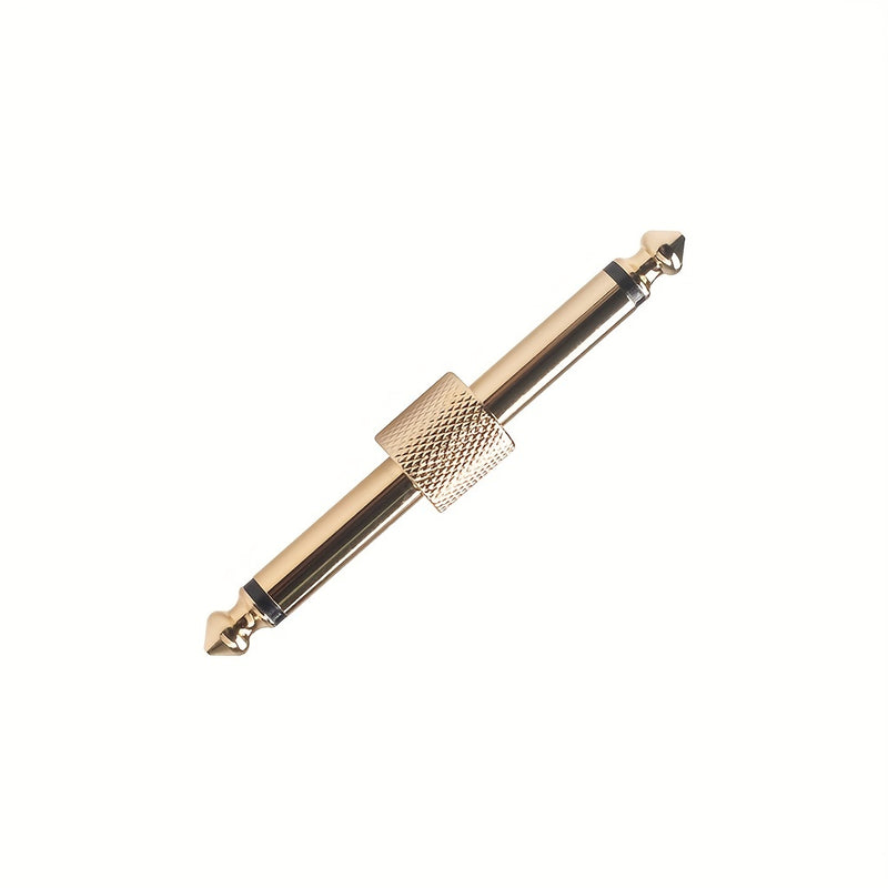Acoplador para pedales de guitarra profesional, conector TS recto de 1/4 de pulgada para unir pedales de efectos, acabado dorado