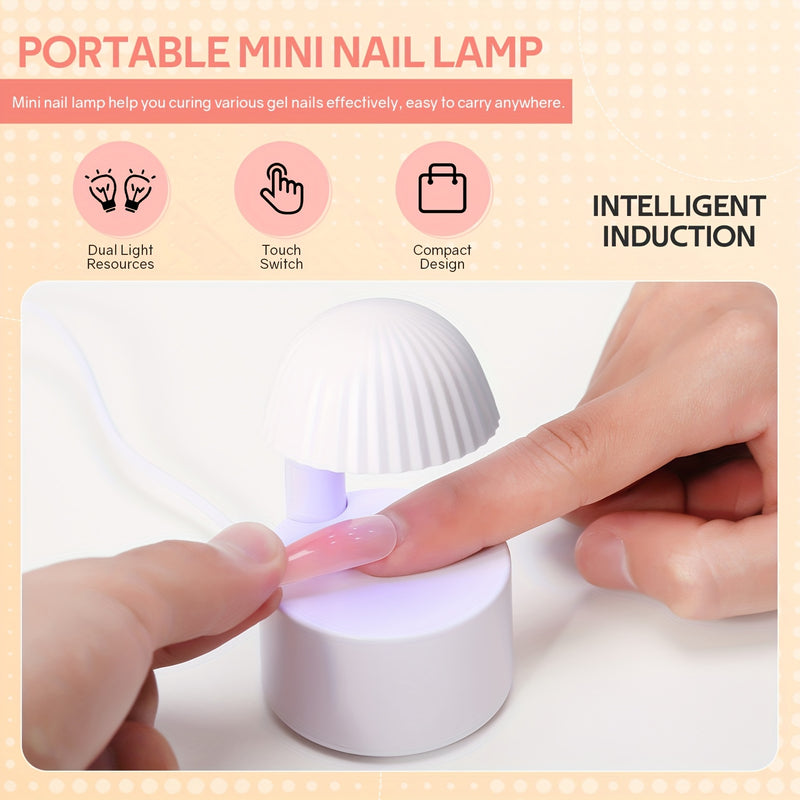 Mini lámpara de secado para esmalte - Alimentación USB, diseño en cúpula para secado rápido, ideal para hogar y viajes, lámpara portátil compacta y moderna, exclusiva para amantes de la belleza