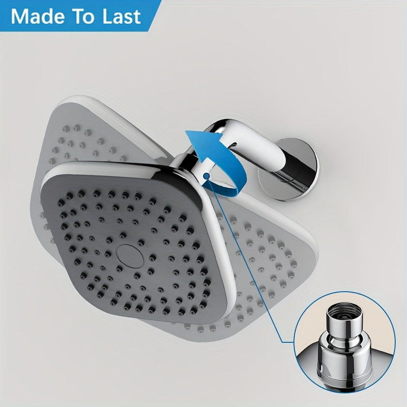 Cabezal de ducha cuadrado con efecto lluvia - Cabezal de plástico duradero con múltiples ajustes de rociado, diseño moderno para una experiencia relajante en el baño