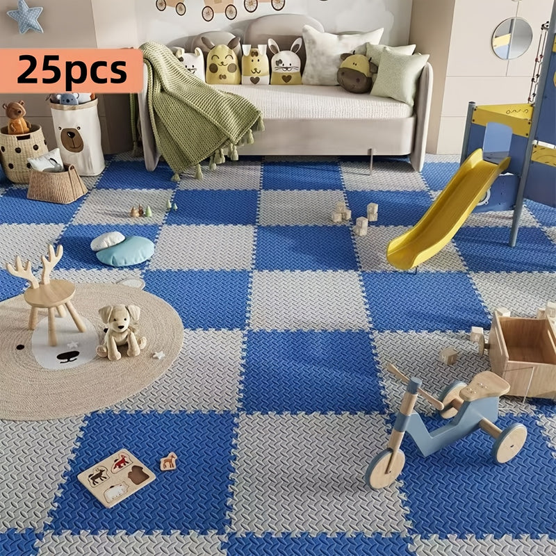 Paquete de 25 Alfombrillas de Espuma Engrosada - Tapetes Grandes Estilo Rompecabezas para Sala y Dormitorio, Ideales para Navidad, Perfectos para Acción de Gracias