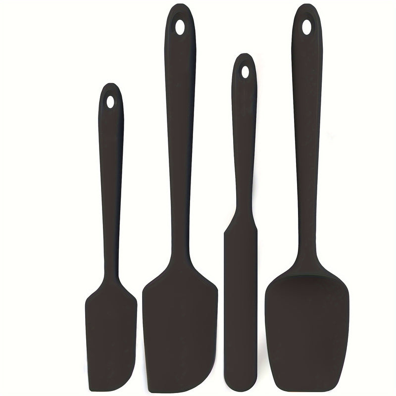 Juego de 4 espátulas de silicona resistentes al calor: U-Taste 600ºF de alta temperatura sin costuras, sin BPA, de grado alimenticio, flexibles, de goma, de silicona, para cocina, mezclas, horneado, raspador para utensilios de cocina antiadherentes, jueg