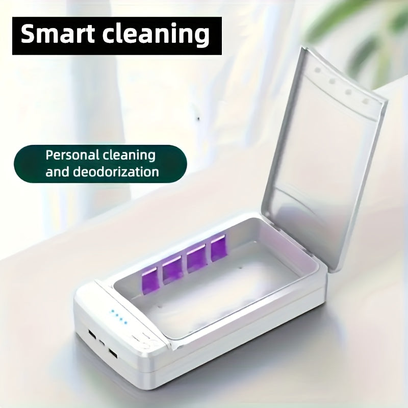 Caja esterilizadora portátil USB para salón de uñas, pinzas, tatuajes, tijeras, joyas, teléfonos celulares, relojes, llaves - Sin pantalla, sin fragancia, material plástico, no necesita batería, regalo perfecto para vacaciones, herramientas de cuidado de