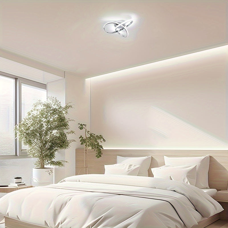 1 pieza, Lámpara de Pasillo con Regulación de 3 Luces, Moderna Luz de Techo LED de Aluminio, Ideal para Dormitorio, Cocina, Sala de Estar, Luces de Techo Regulables para Baño, Balcón, Restaurante, Hotel, Lámpara de Pasarela Curva Diseño Creativo