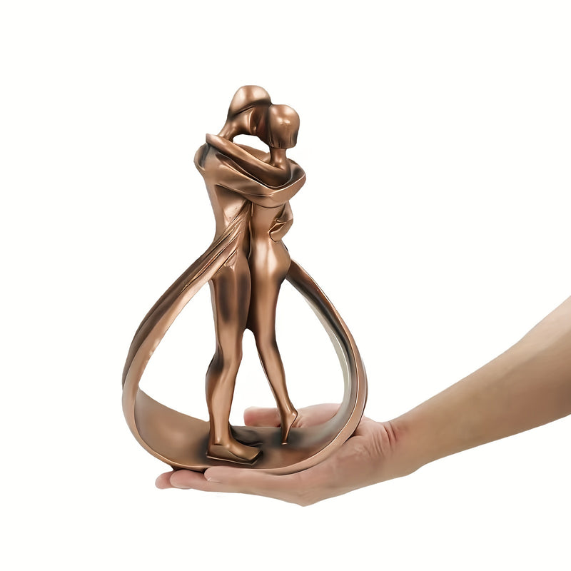 1PC Estatua De Abrazo De Amantes Románticos Abrazo Parejas Beso Resina Decoración De Arte Hogar Escritorio Moda Creativa Decoración 10.24 '' × 6.10 '' × 2.36 '' Estatua De Aniversario De Bodas Regalo De Cumpleaños