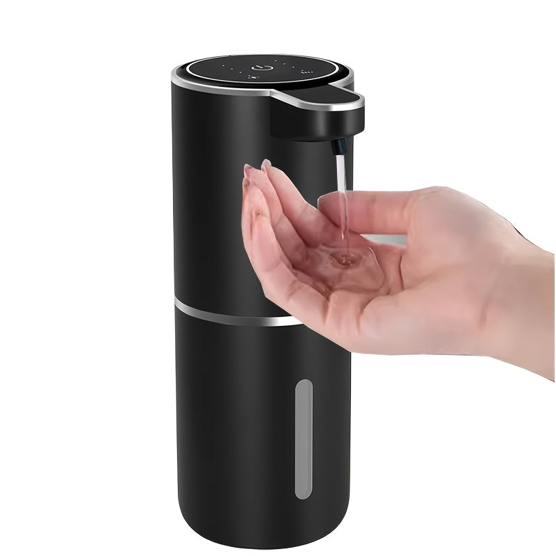 Dispensador de jabón inteligente con sensor automático sin contacto, capacidad de 380ml, flujo ajustable en 4 niveles, pantalla de energía eléctrica, líquido reemplazable libremente, carga rápida USB