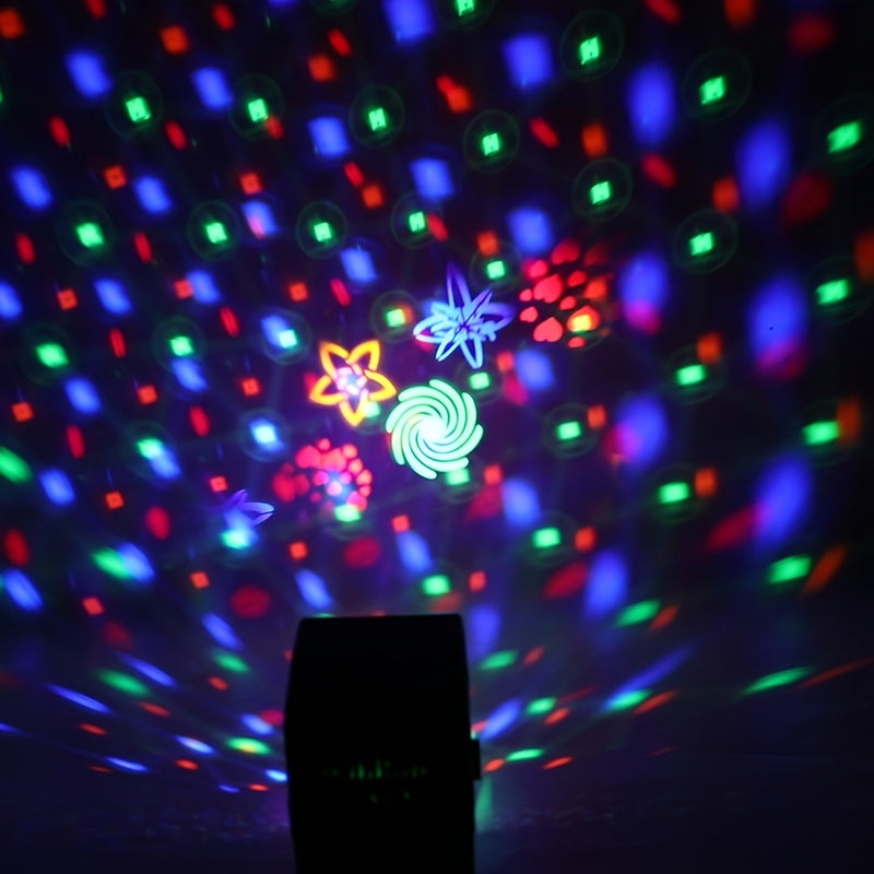 Proyector portátil de ángulo ancho USB2025, RGB, modo multi, control de voz de DJ, iluminación ajustable, fiesta de cumpleaños, karaoke, baile, gimnasio, club, transmisión en vivo, fotografía, luz ambiental para Navidad, Halloween, boda, San Valentín, an