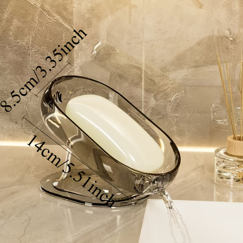 Jabonera elegante y liviana - Plástico duradero, forma ovalada, ideal para decoración de baño y accesorios, apta para ducha y bañera