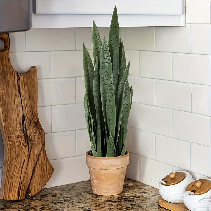 3-6 Pack Planta Artificial Sansevieria, Plástico Graptosedum Planta de Culebra para Decoración Interior y Exterior, Planta de Piso de Verde Falso para Hogar, Oficina, Aniversario, Navidad, Pascua, Día de San Patricio, Día de San Valentín, Muharram/Año Nu