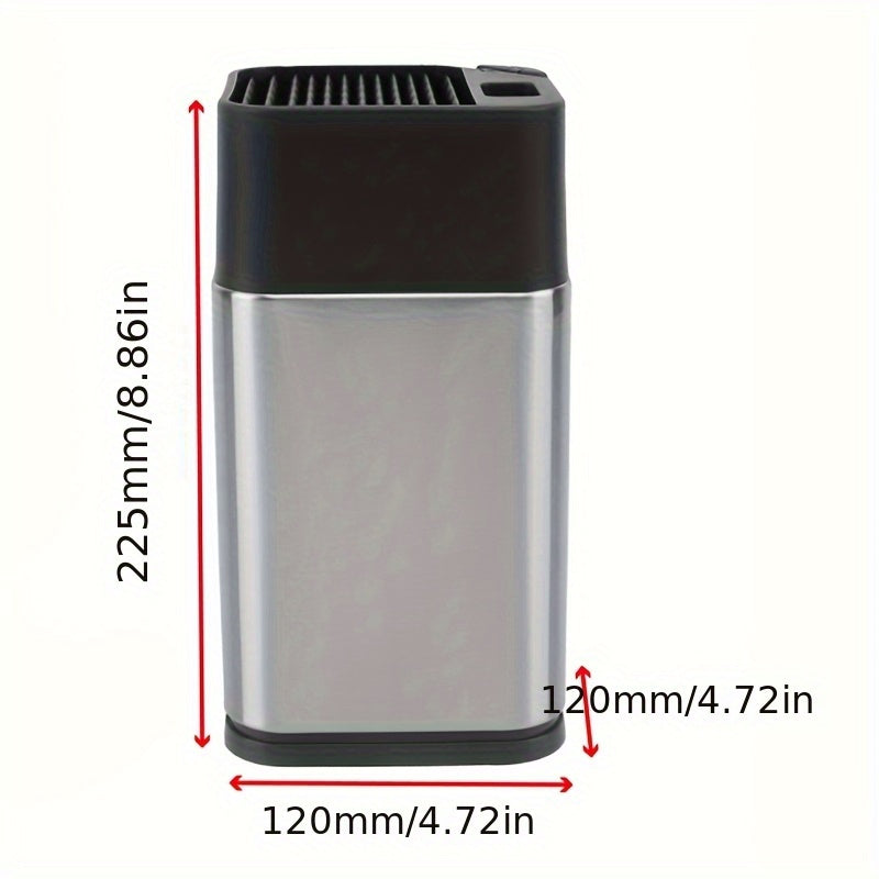 1PC Bloque de cuchillos de acero inoxidable con afilador incorporado - Organizador de cuchillos para encimera de cocina (cuchillos no incluidos)