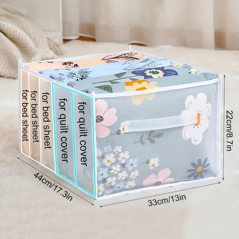 1 Unidad, Caja De Almacenamiento De Sábanas De Cama Y Cubierta De Edredón, Caja De Almacenamiento De Malla Plegable, Caja De Almacenamiento De Ropa, De Cajón, De Armario, Caja De Almacenamiento De Ropa