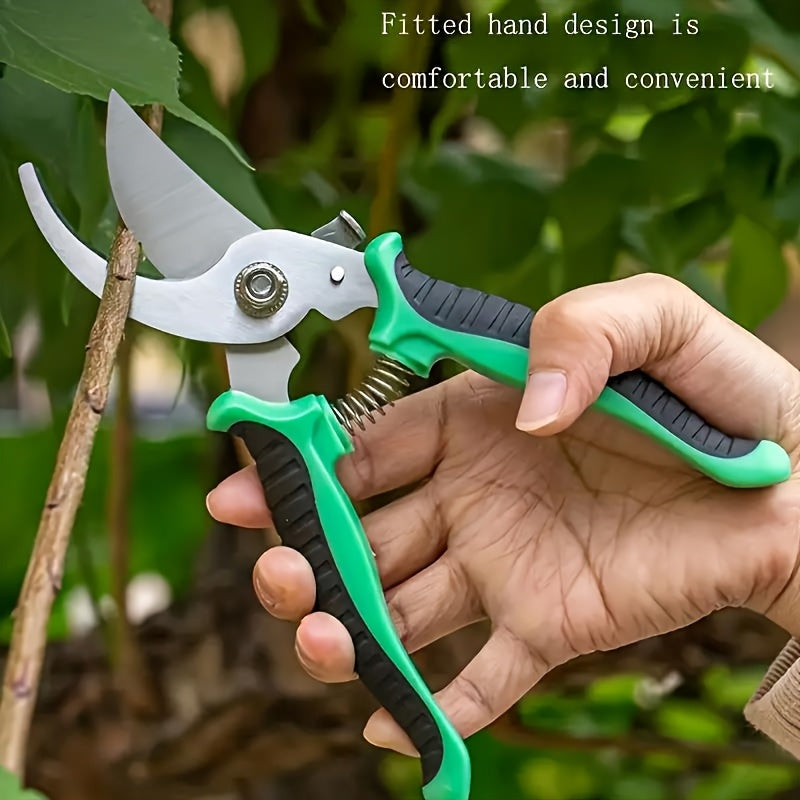 1pc Tijeras de Podar de Jardín Ergonómicas de Acero Inoxidable – Corte Afilado y Suave, Mango de Agarre Cómodo, Herramienta de Recorte Multifuncional para Jardinería (Amarillo/Naranja/Verde), Herramienta de Podar para Jardín | Herramientas de Jardín Ergo