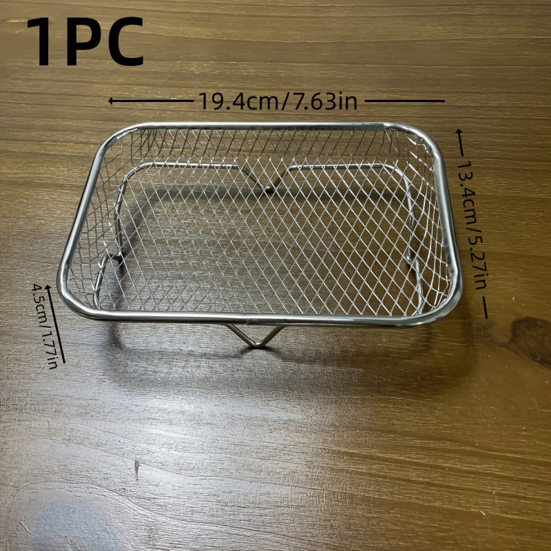Rejilla de Deshidratación Apilable de 3 Niveles para Freidora de Aire de Acero Inoxidable 304 - Bandeja Multi-Nivel Resistente con Distribución Uniforme del Calor para Hornear, Asar y Rostizar - Accesorio de Cocina que Ahorra Espacio, Rejilla de Parrilla