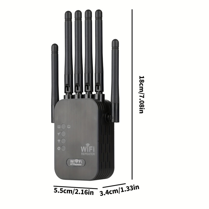 Amplificador de señal WiFi para hogar - Extensor de Internet, amplificador de WiFi, alcance largo hasta 12880 pies cuadrados y 120 dispositivos, repetidor de WiFi.