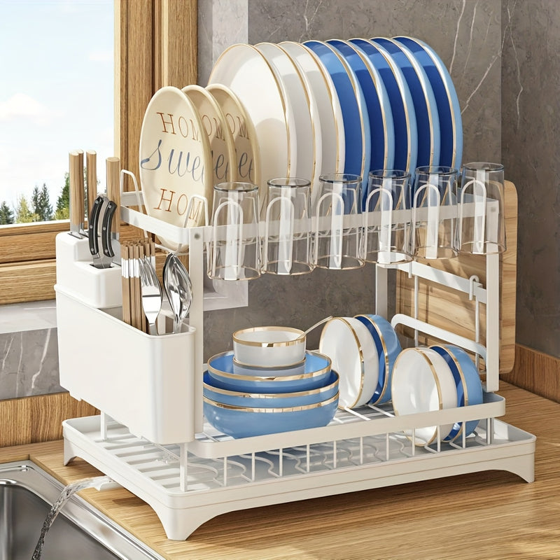 Soporte Multifuncional para Tazones y Palillos de Acero Inoxidable 304, Estilo Minimalista Moderno, Gran Capacidad, Almacenamiento Inteligente de Utensilios
