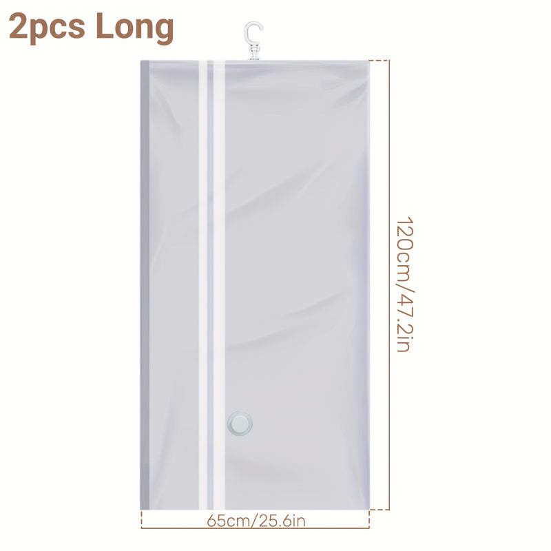 Bolsas al vacío para ropa, abrigos y chaquetas, ahorradoras de espacio, 2/4/6 paquetes con bomba manual, cierre con cremallera, material plástico, forma rectangular, no requiere electricidad