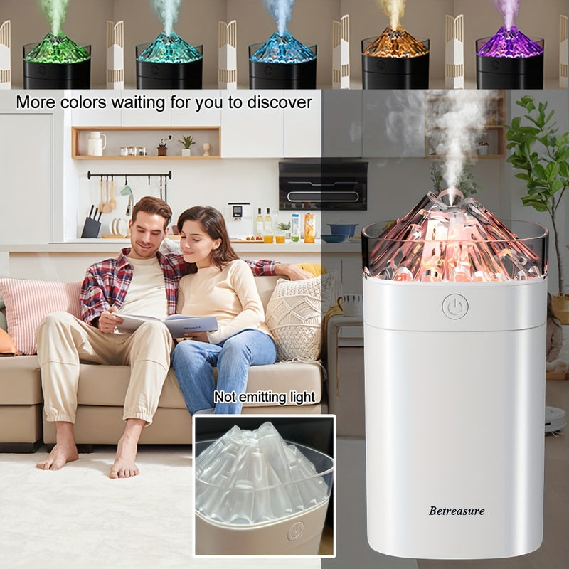 El humidificador de vapor volcánico ultrafrio Betreasure cuenta con una salida de niebla ultrasónica de 400ML, abordando de manera efectiva los entornos secos. Agregar aceites esenciales puede llenar la habitación de fragancia, y está listo para usar una