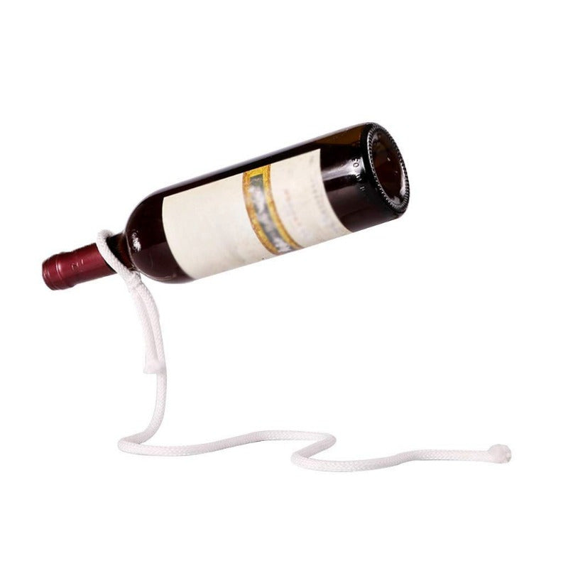 Soporte para botellas de vino con ilusión flotante, serpentina de acero inoxidable - Decoración creativa para bar en casa y regalo original, exhibidor de vinos | Almacenamiento único para vinos | Cuerdas de acero inoxidable, portabotellas